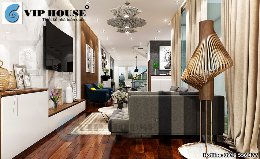 Phương án thiết kế nội thất hiện đại đẹp tươi trẻ cho nhà phố tại Ninh Bình