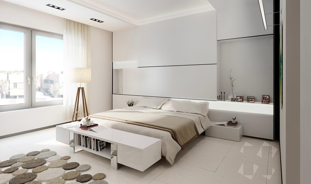 20 ý tưởng thiết kế ánh sáng phòng ngủ màu trắng